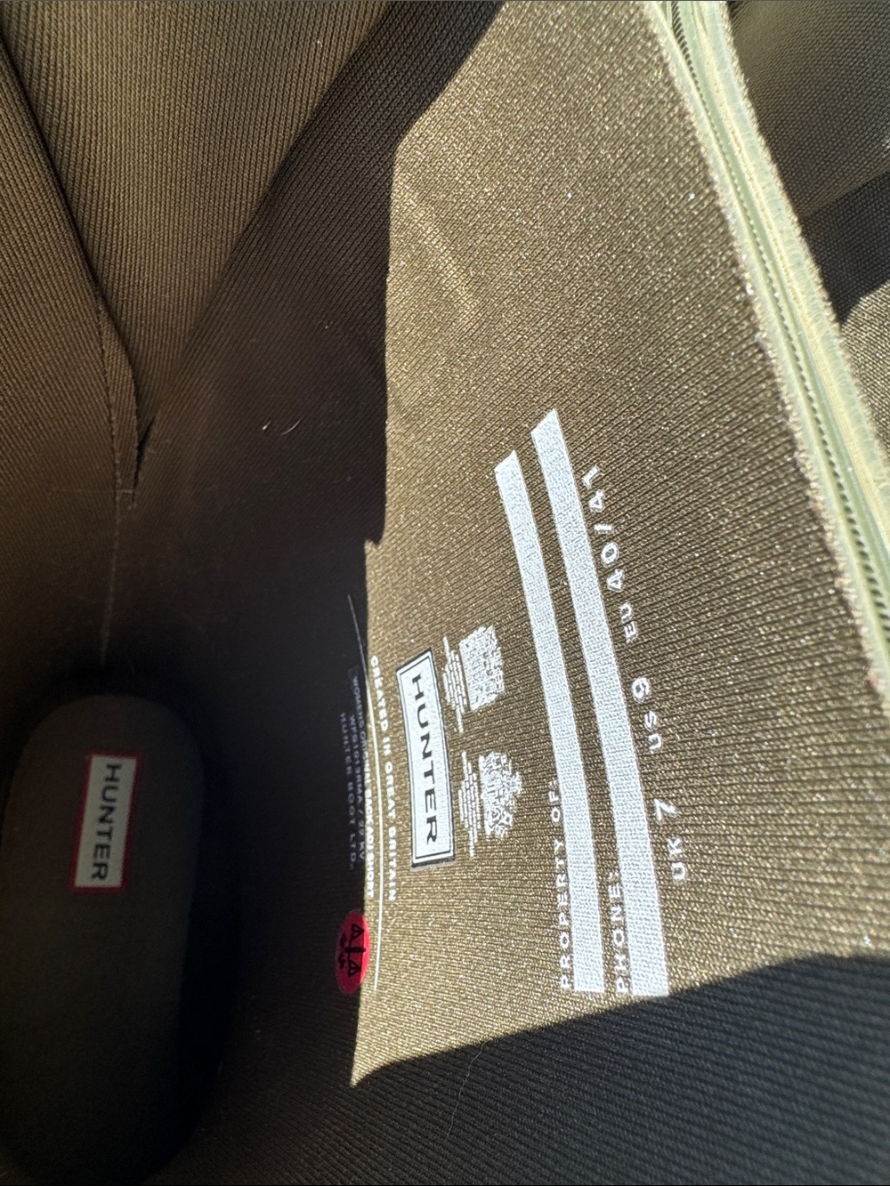 Hunter Olive Rubber Tall Rain Boots - Picture 3 of 6